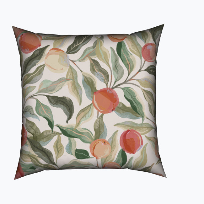 Painterly Peaches Cotton Cushion