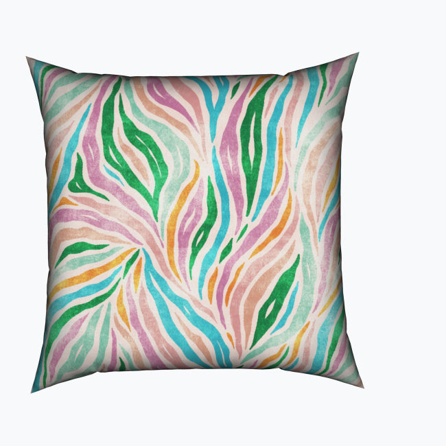 Jewel Jungle Multicolored Zebra Stripe Cotton Cushion