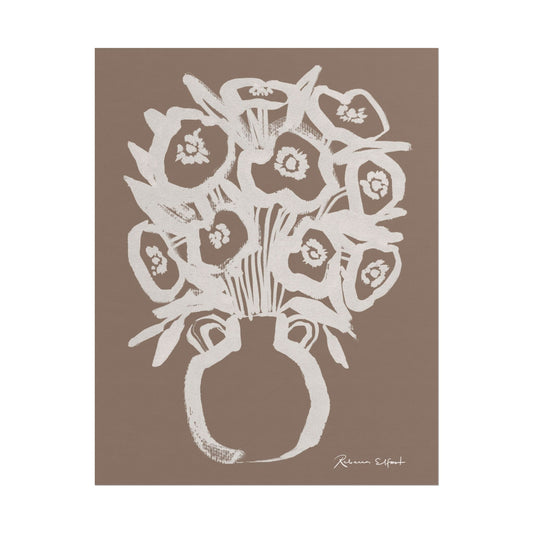 Bold Ink Bouquet Terracotta - Art Print