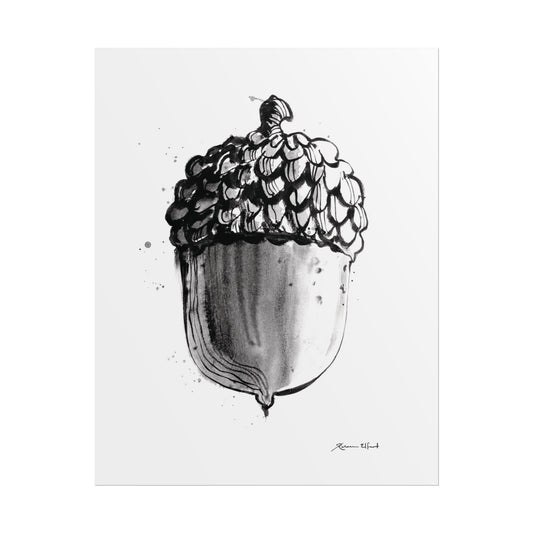 Ink Painted Acorn Art Print