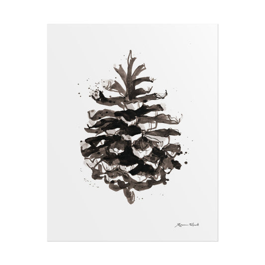 Ink Painted Pine Cone Art Print