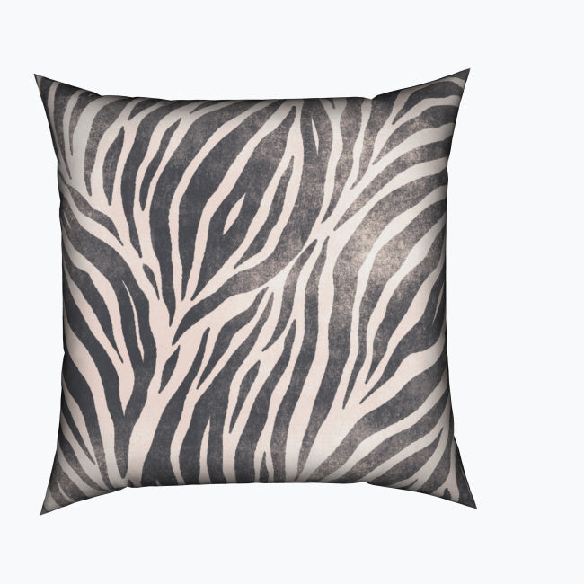 Jewel Jungle Textured Zebra Print Cotton Cushion
