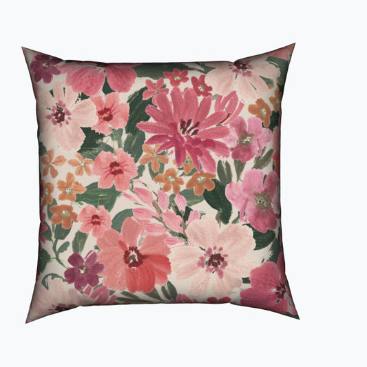 Garden Wall Pinks Cotton Cushion