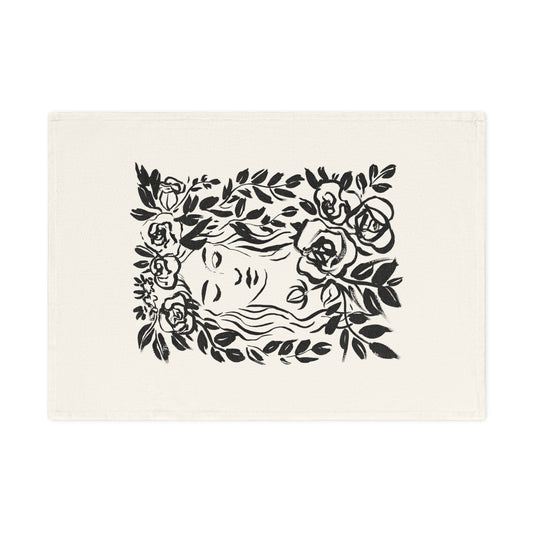 Wreath Girl Organic Tea Towel