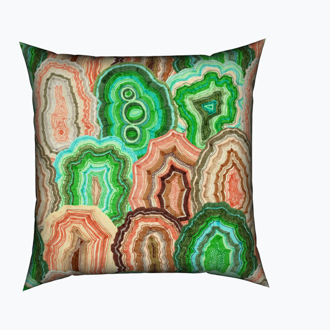 Agate Malachite Square Cotton Cushion