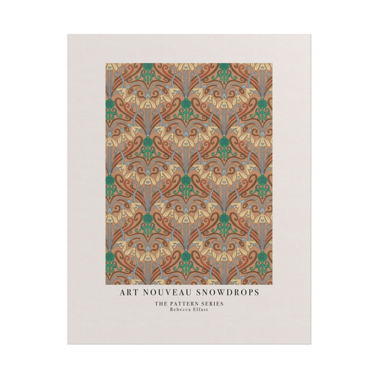 Art Nouveau Snowdrops - The Pattern Series - Art Print