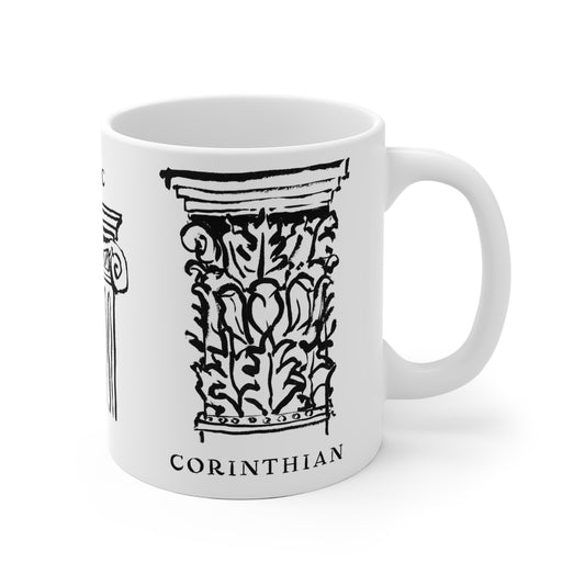 Column Order Architecture Ink Painting Printed Ceramic Mug