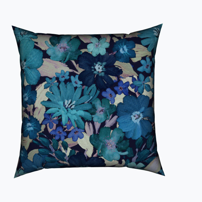 Garden Wall Midnight Blues Cotton Cushion