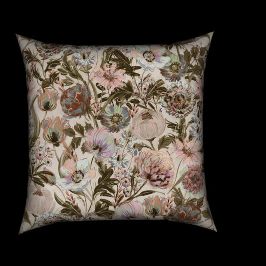 Vintage Garden Cotton Cushion - Blush