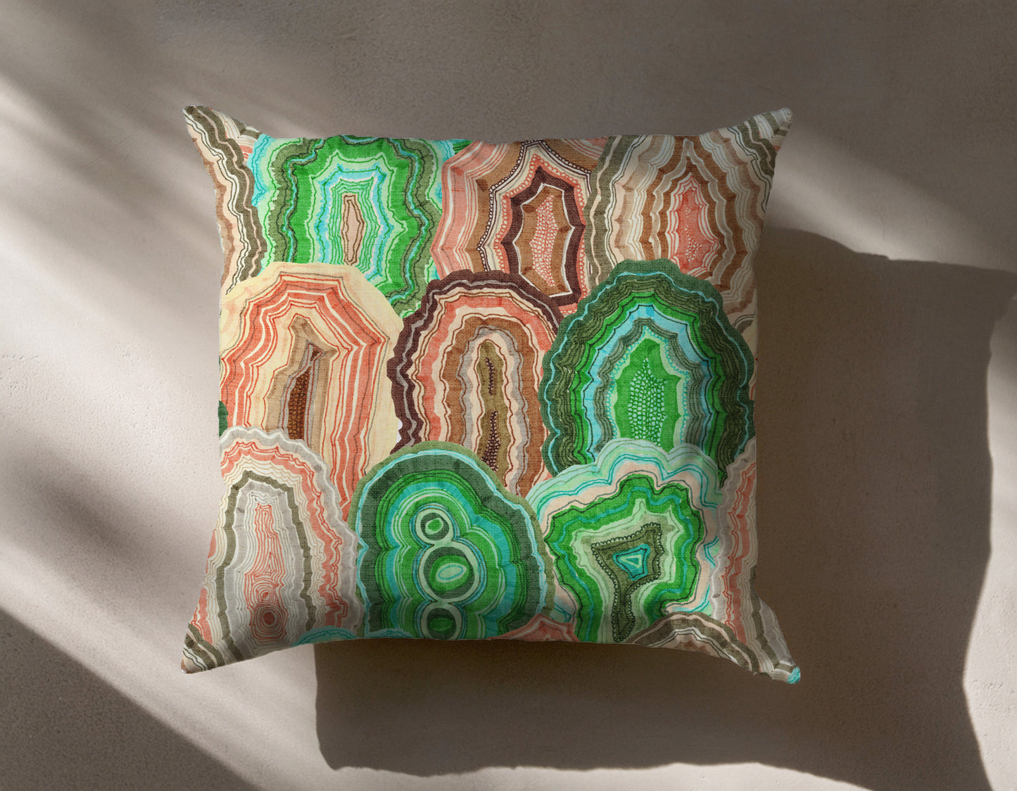 Agate Malachite Square Cotton Cushion