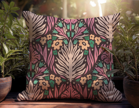 Earthy Jungle Damask Cushion