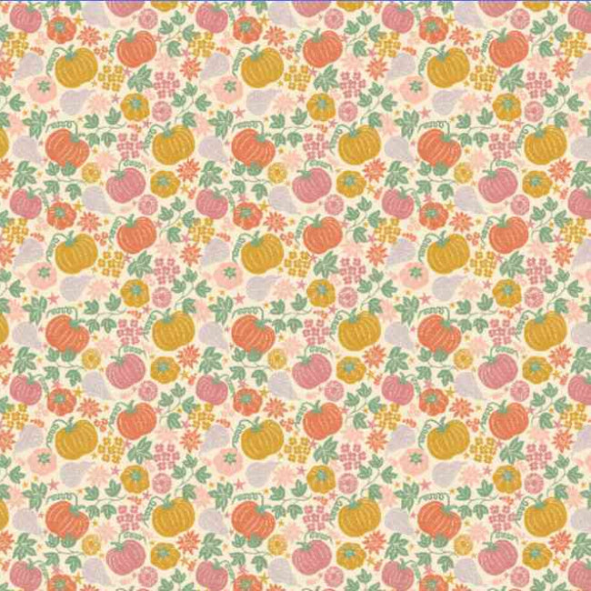 Pumpkin Harvest Muslin Double Gauze Cotton Fabric 1 Meter Piece