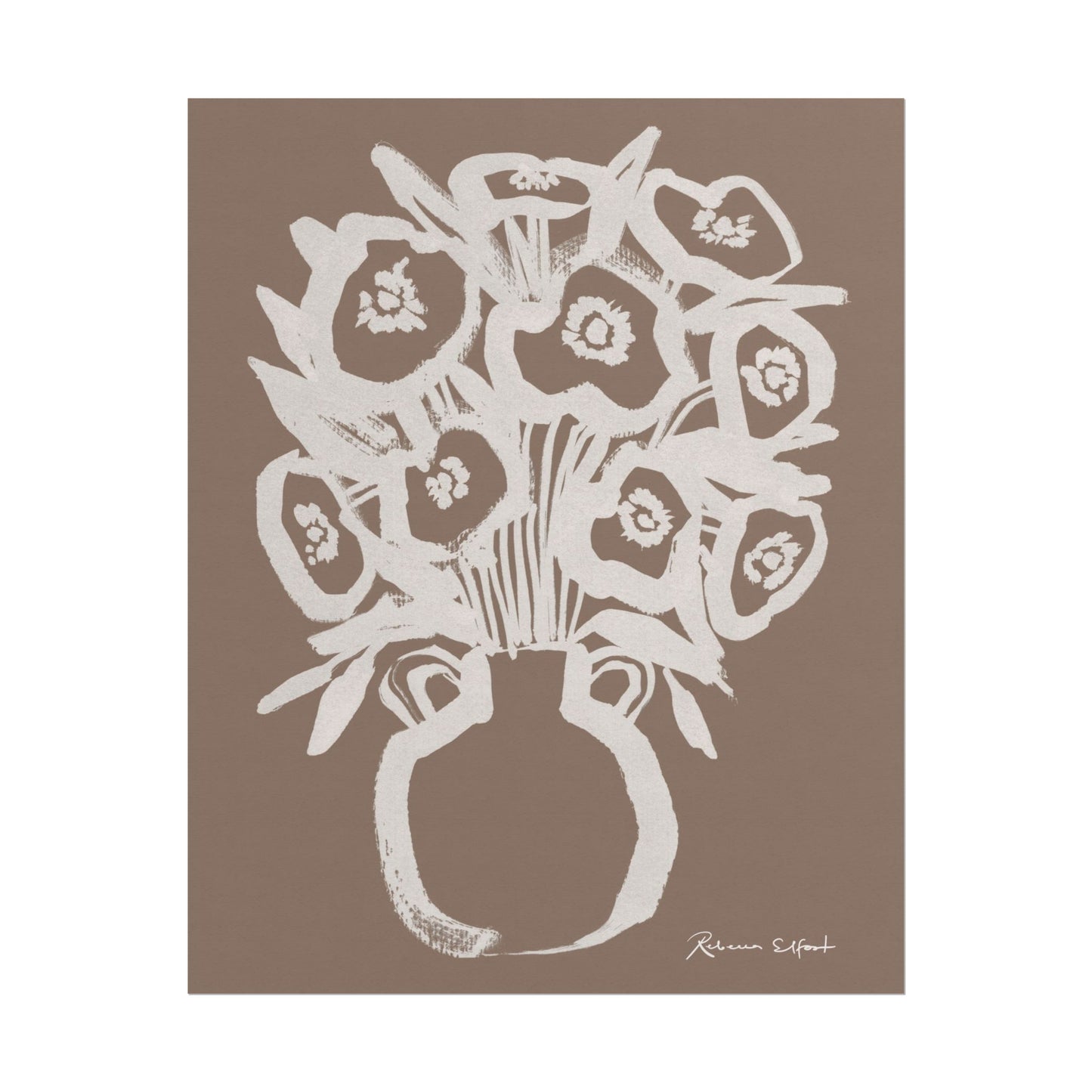 Bold Ink Bouquet Terracotta - Art Print