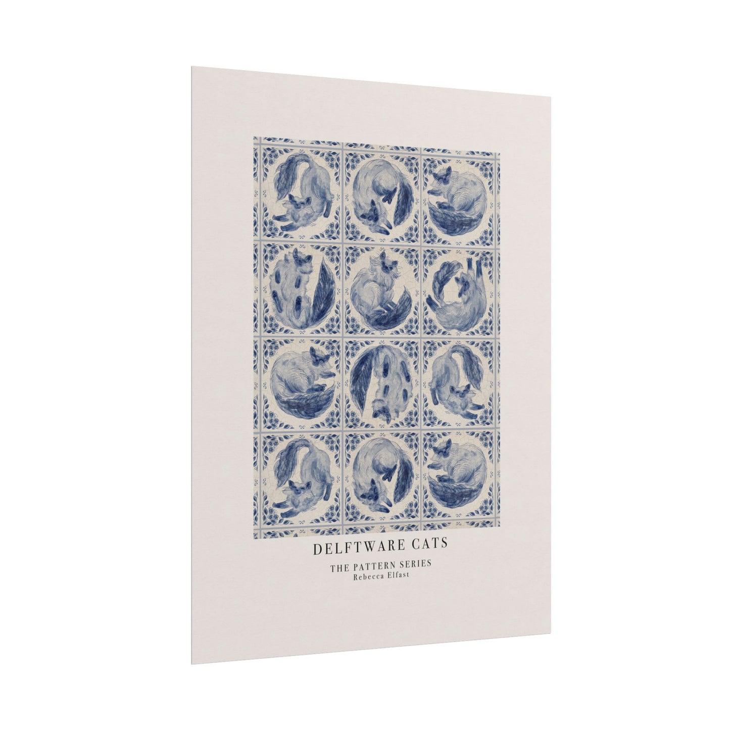 Delftware Cats - The Pattern Series - Art Print