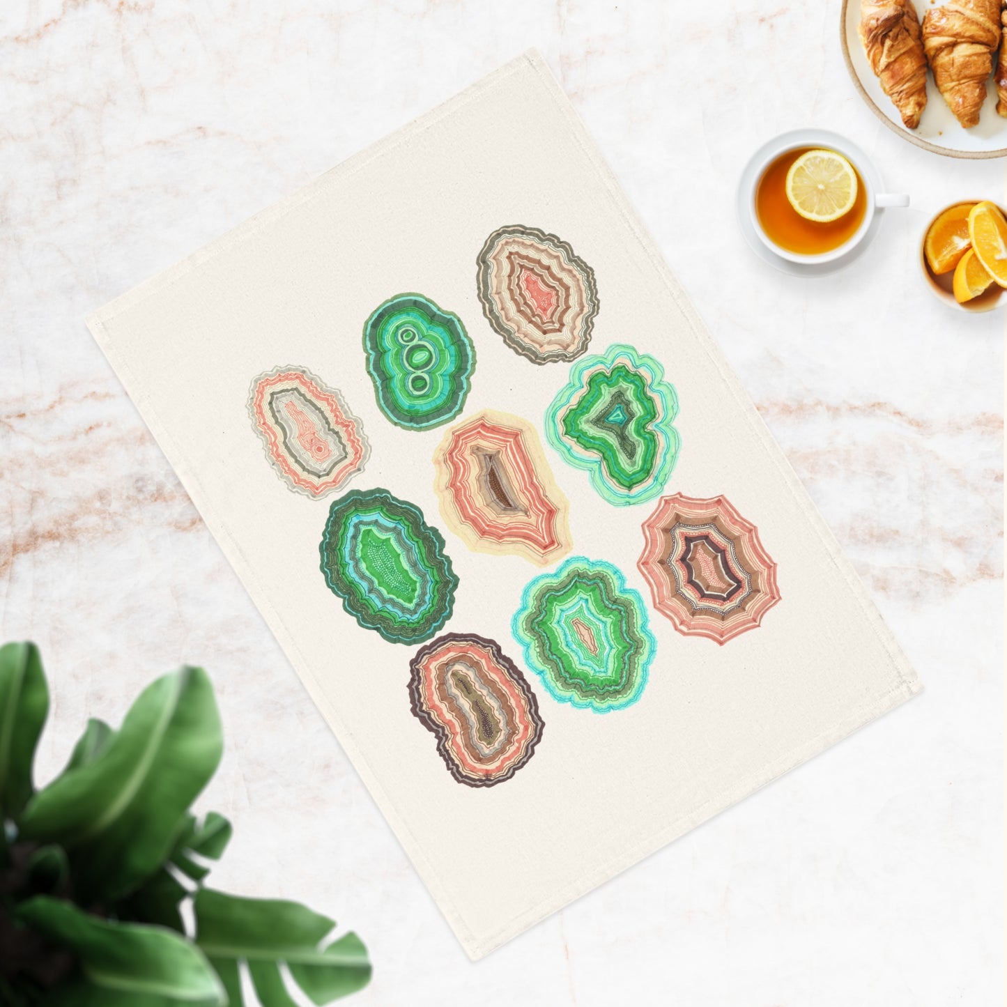 Geology Agate Organic Tea Towel