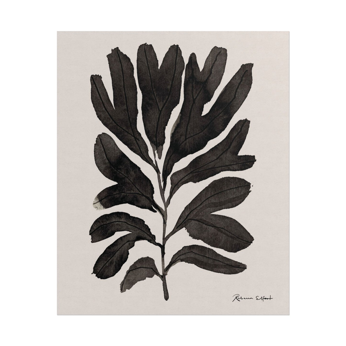 Abstract Ink Seaweed Branch - Art Print