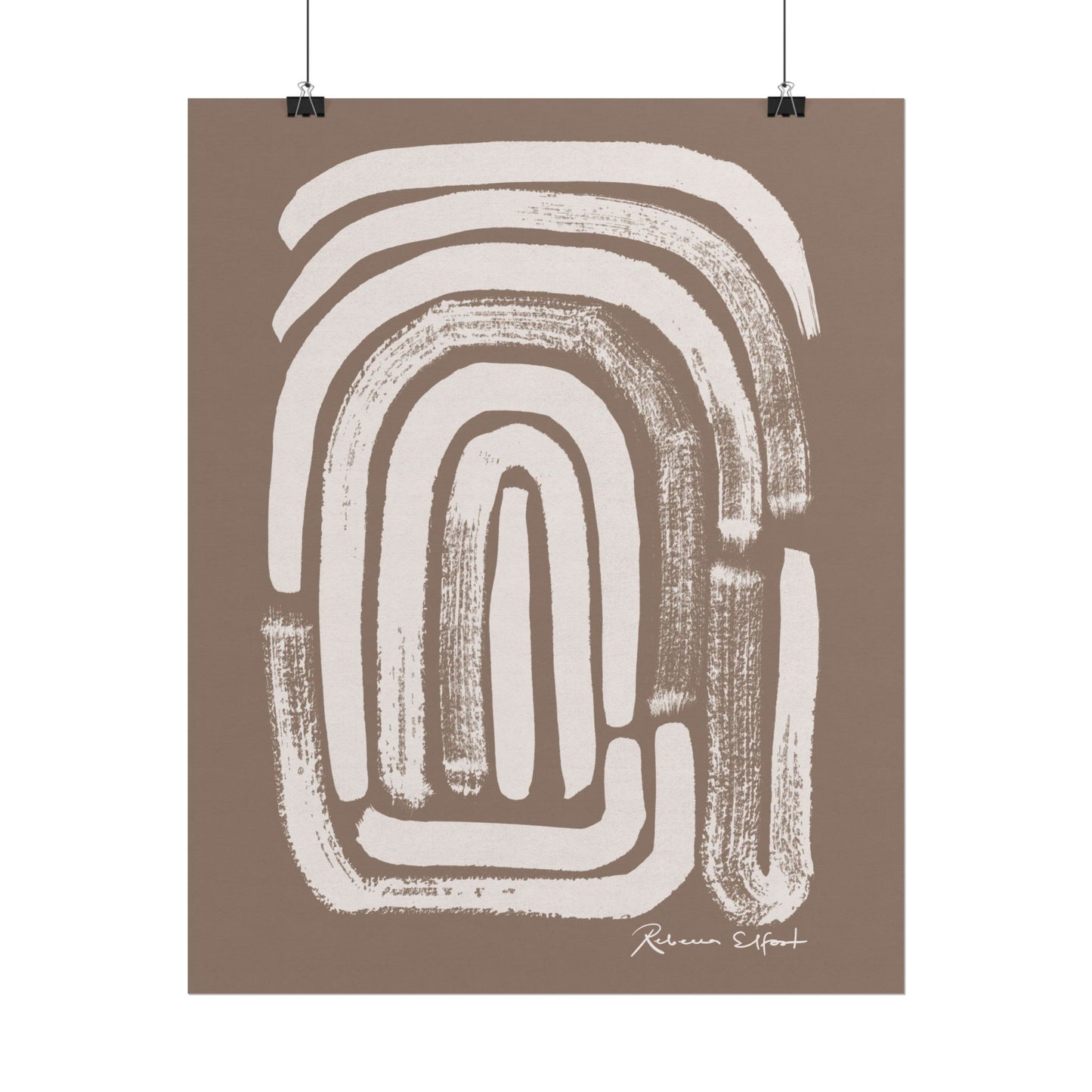 Abstract Ink Fingerprint 1 Terracotta - Art Print