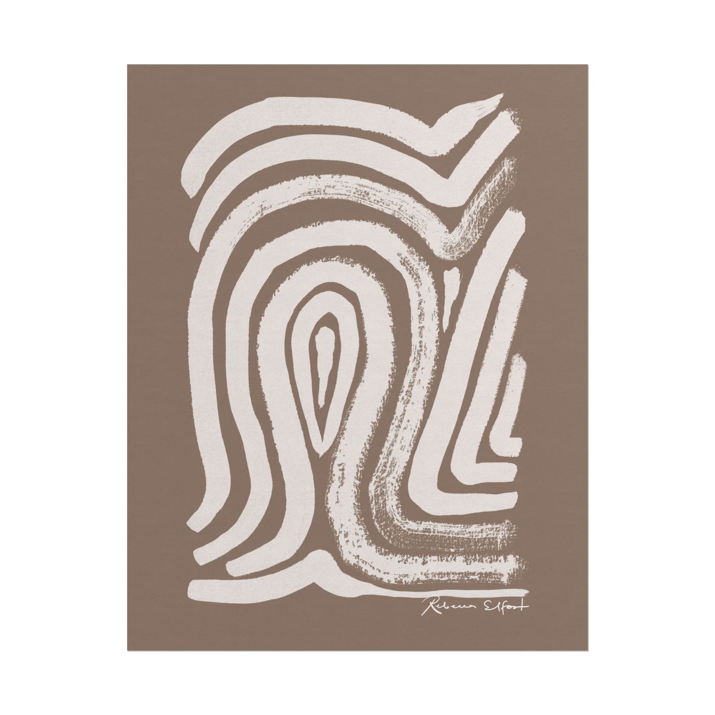 Abstract Ink Fingerprint 2 Terracotta - Art Print