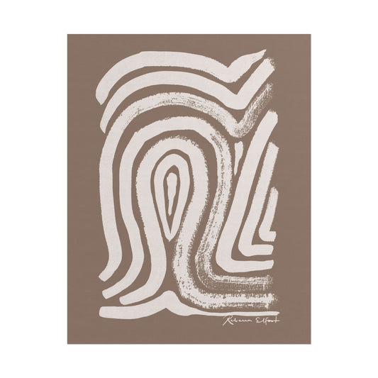 Abstract Ink Fingerprint 2 Terracotta - Art Print