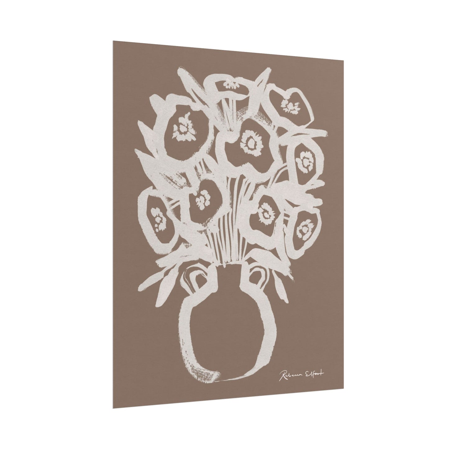 Bold Ink Bouquet Terracotta - Art Print