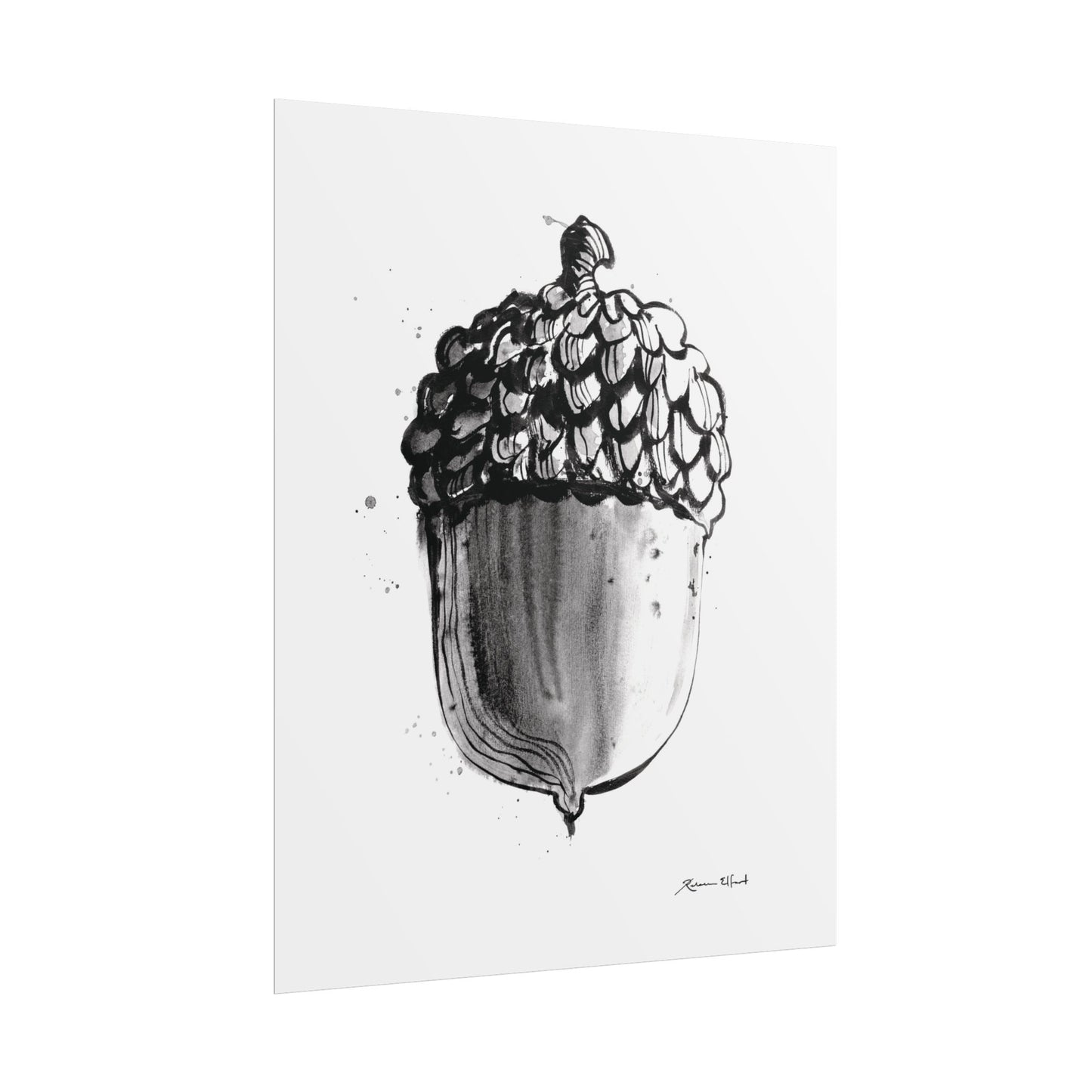 Ink Painted Acorn Print