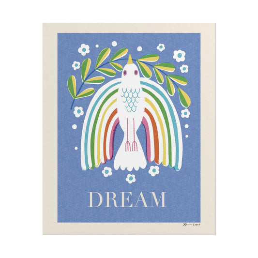 Peace Series: "DREAM" Rainbow Wings Peace Bird Art Print