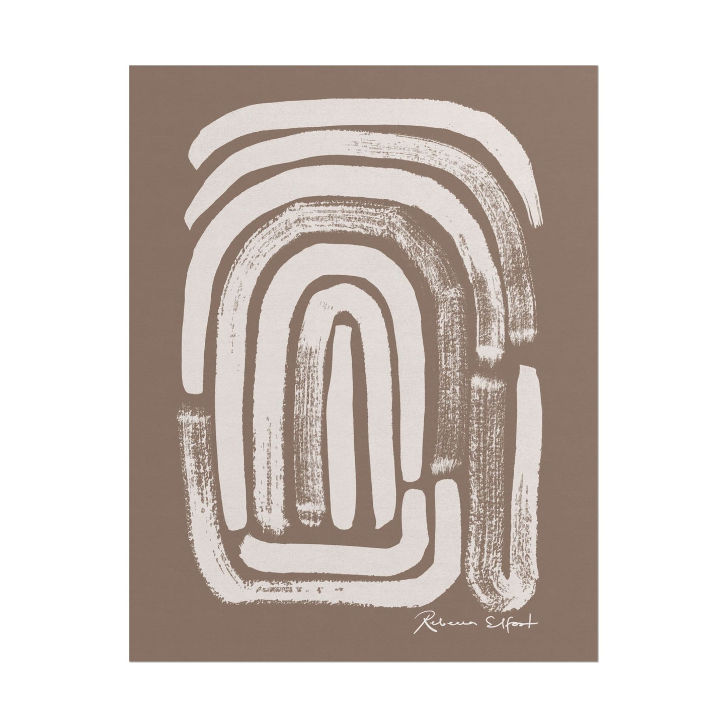 Abstract Ink Fingerprint 1 Terracotta - Art Print