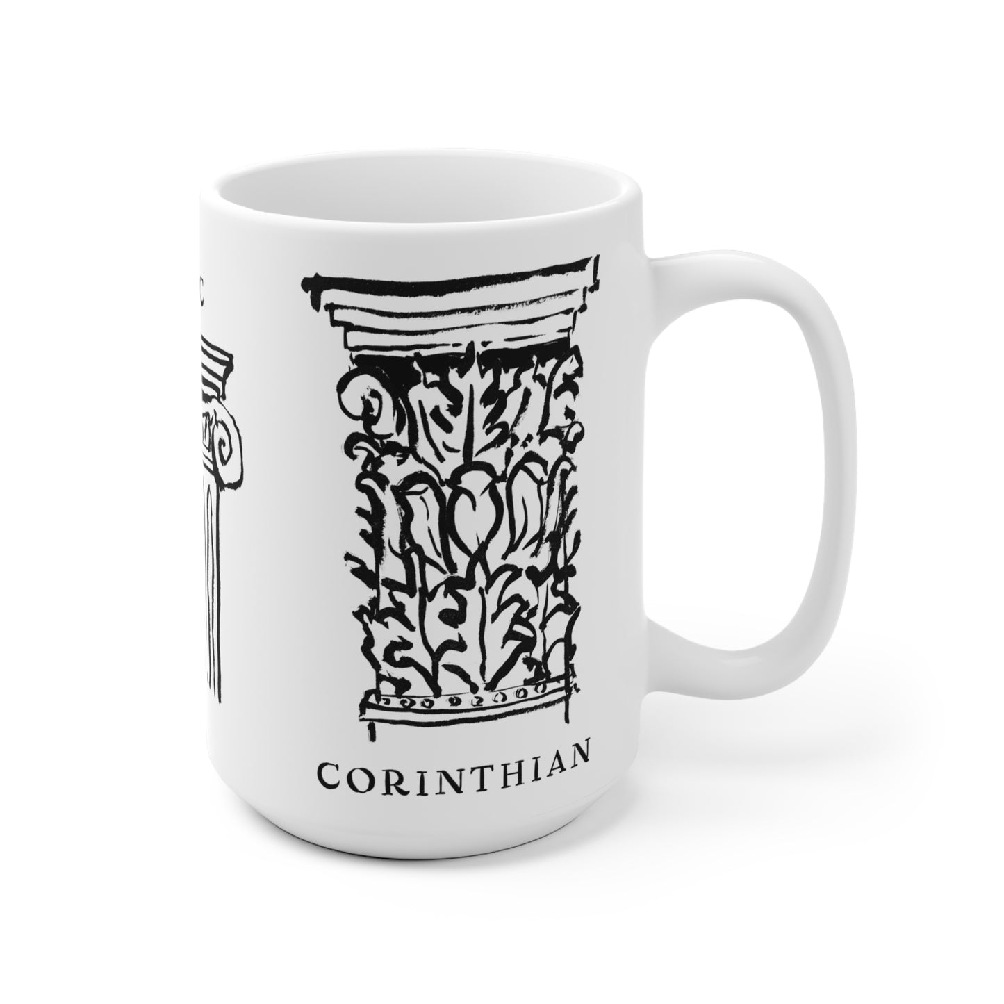 Column Order Architecture Ink Painting Printed Ceramic Mug