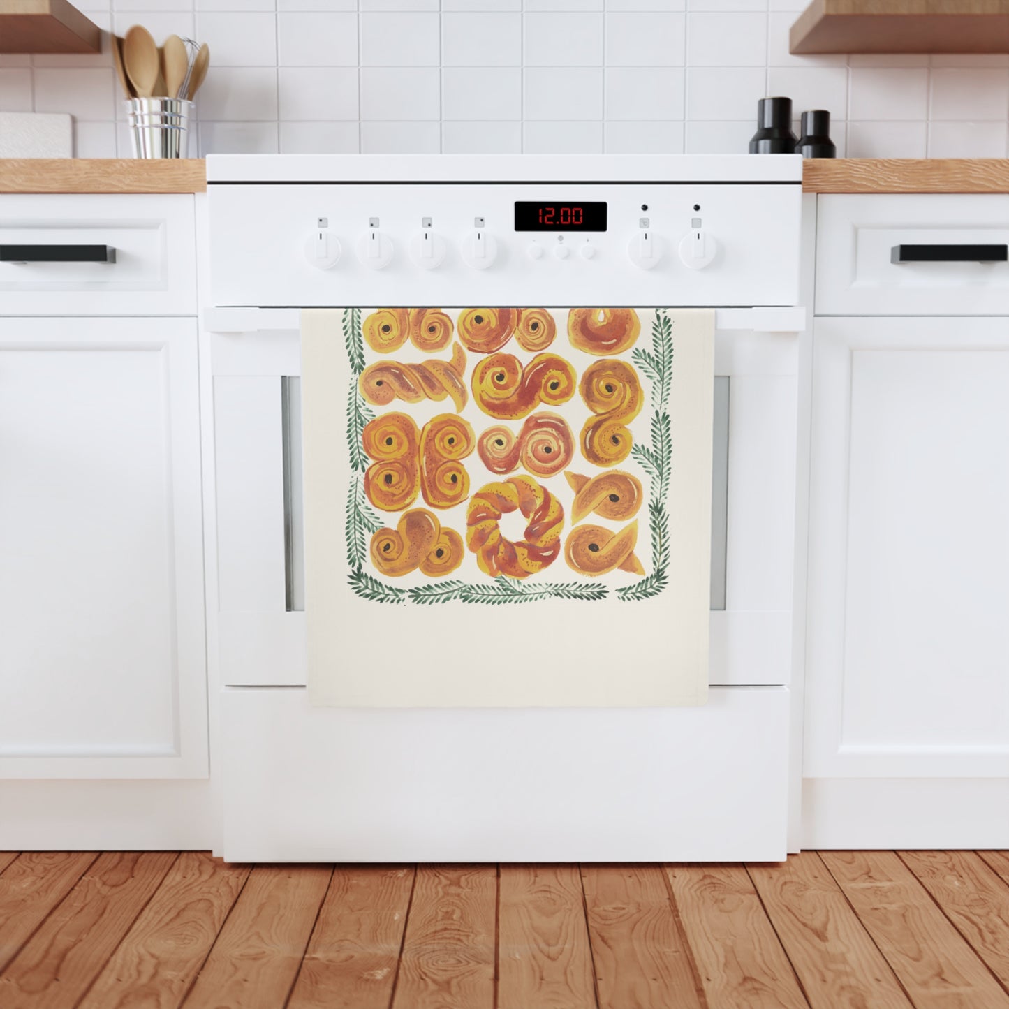 Lussekatter Saffron Buns Organic Tea Towel