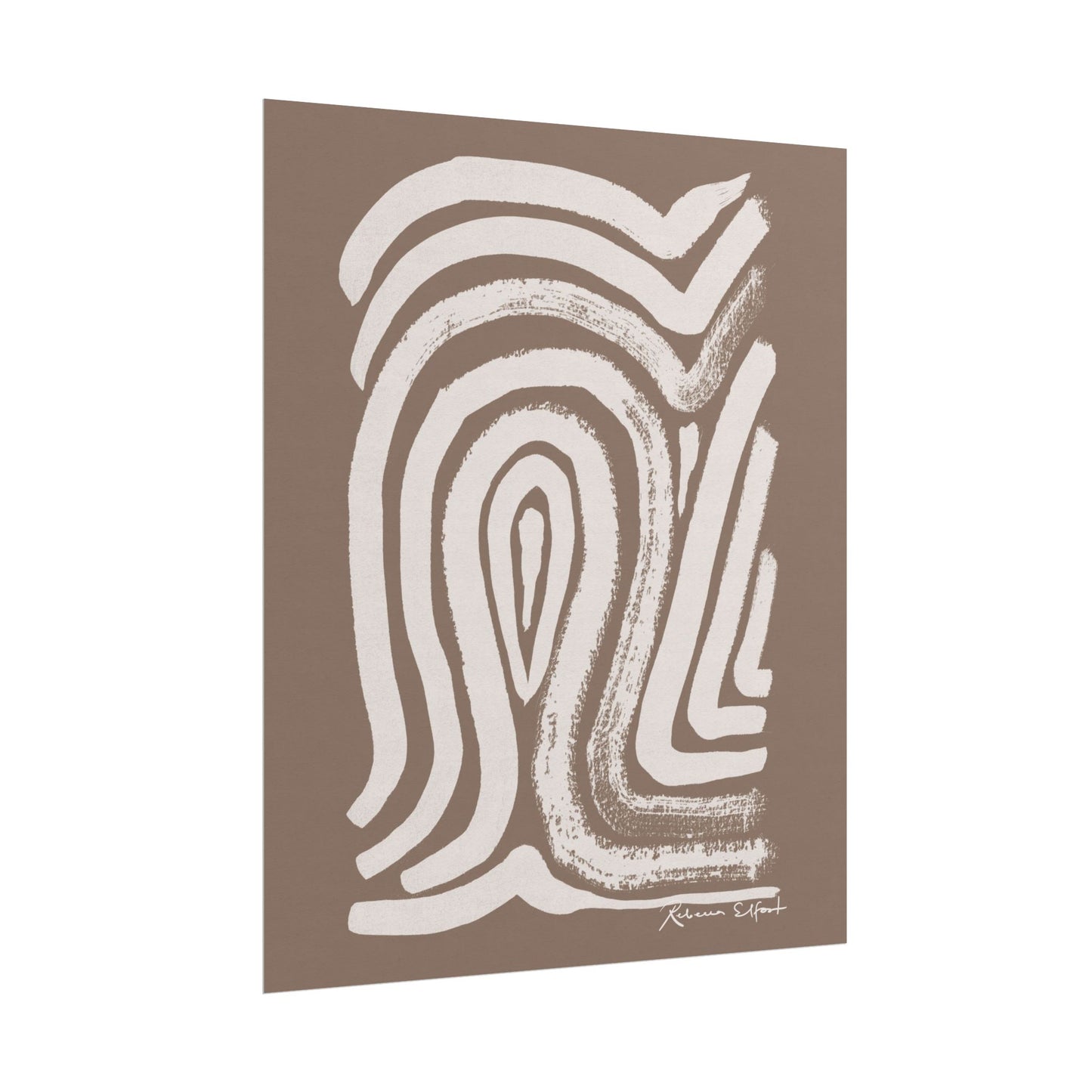Abstract Ink Fingerprint 2 Terracotta - Art Print