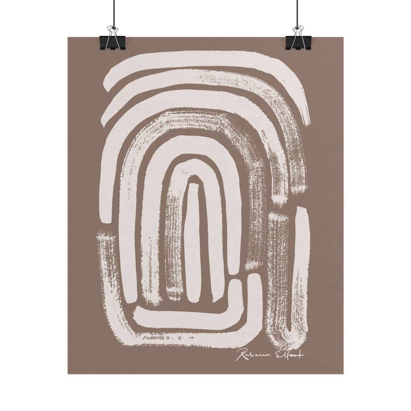 Abstract Ink Fingerprint 1 Terracotta - Art Print