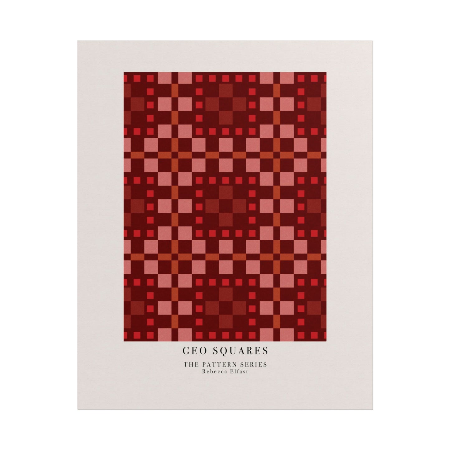 Geo Squares Red - The Pattern Series - Art Print