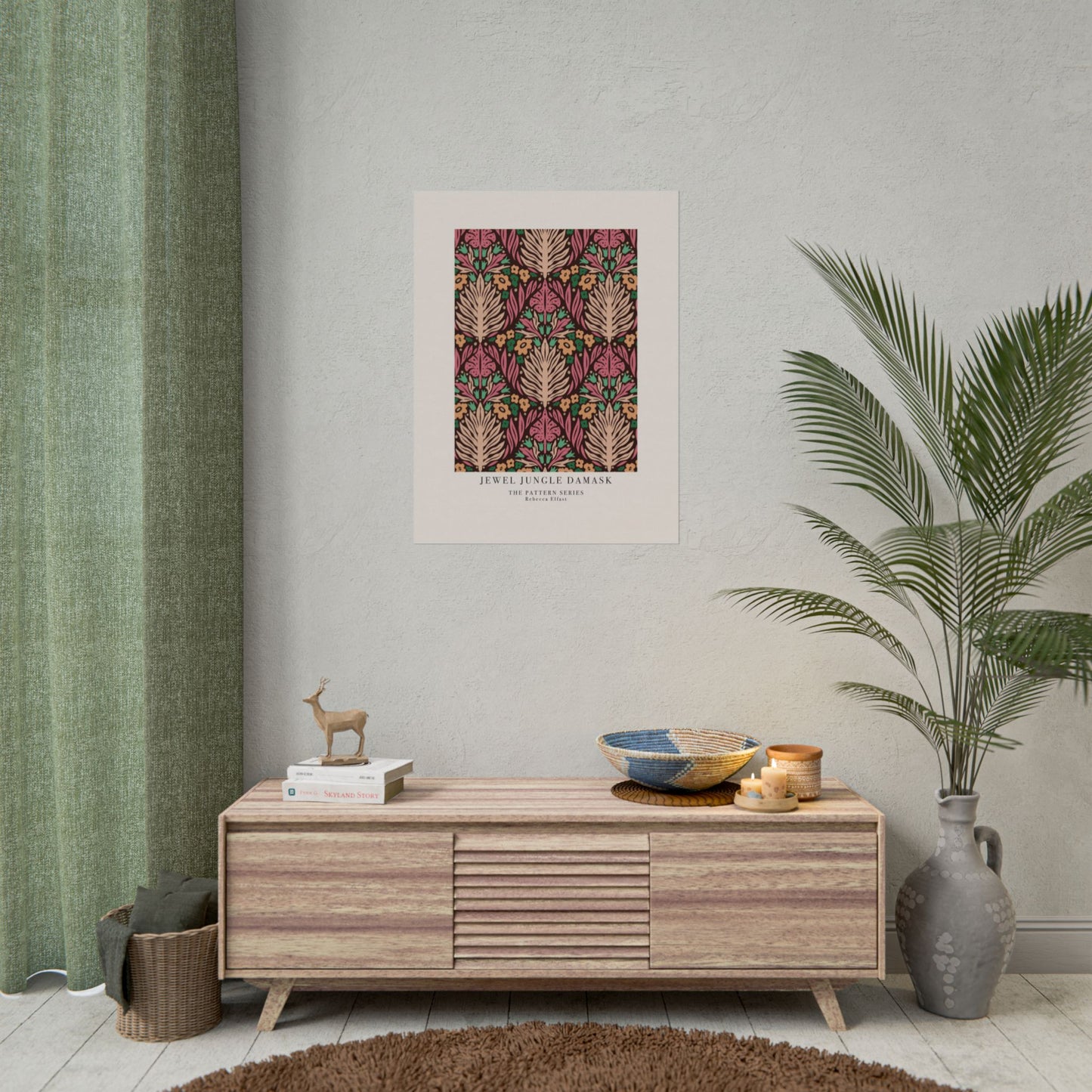 Jewel Jungle Damask - The Pattern Series - Art Print