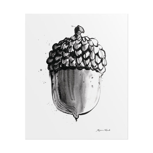 Ink Painted Acorn Print