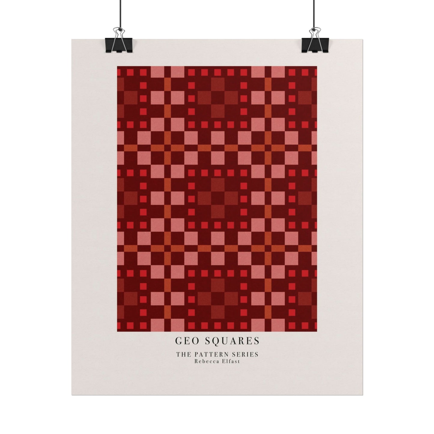 Geo Squares Red - The Pattern Series - Art Print