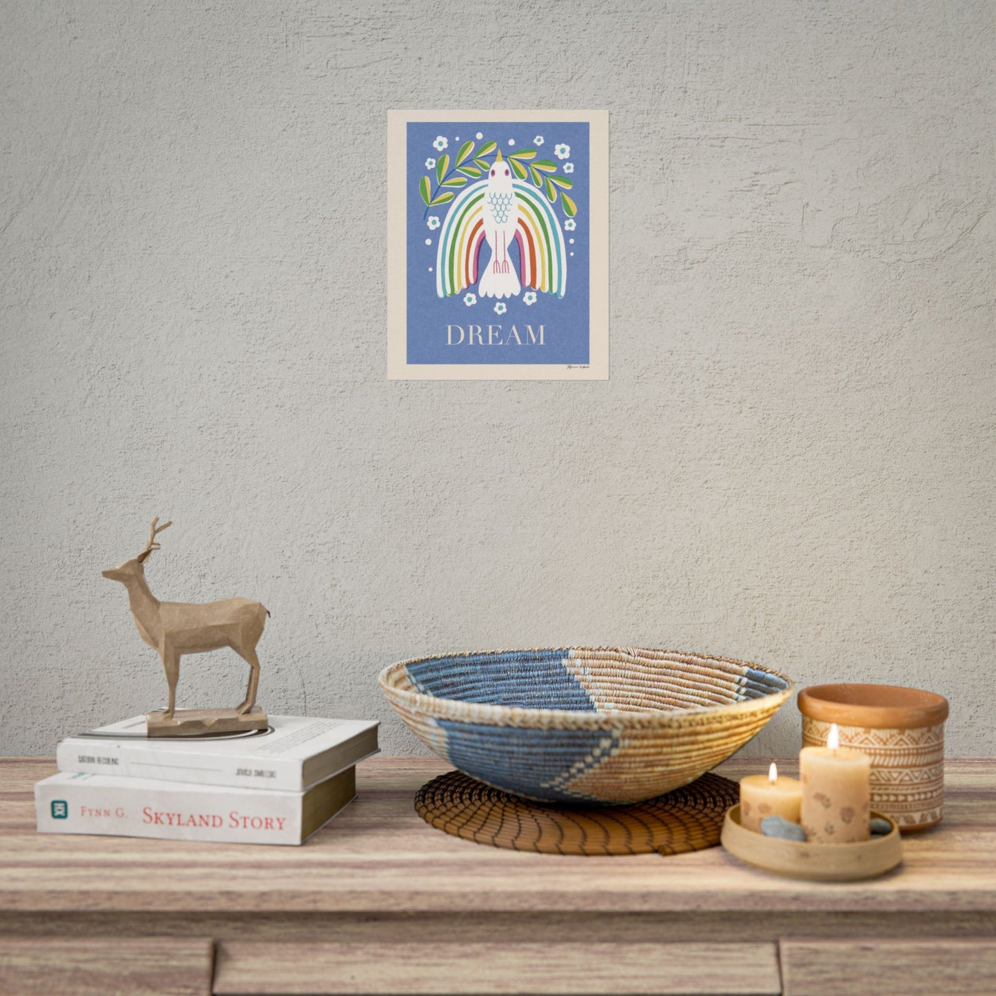 Peace Series: "DREAM" Rainbow Wings Peace Bird Art Print