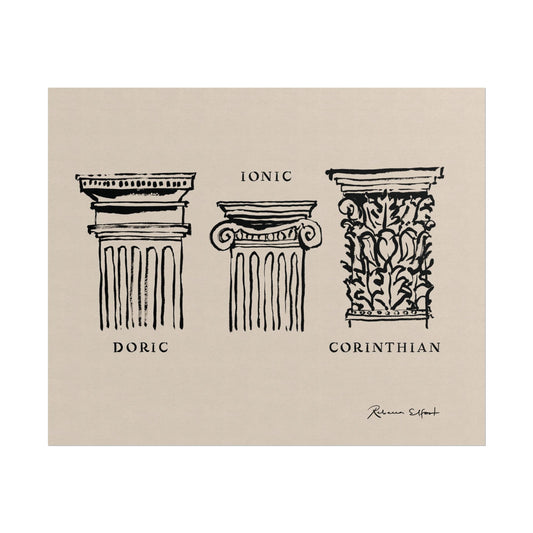Inky Architecture Classical Column Order - Art Print