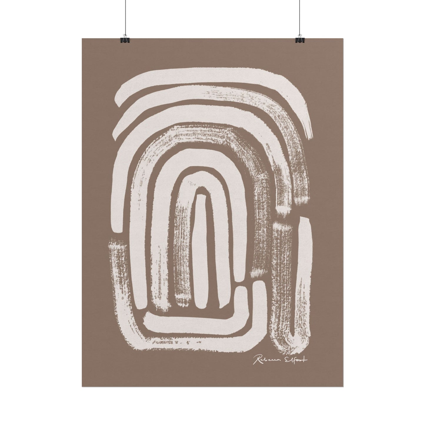 Abstract Ink Fingerprint 1 Terracotta - Art Print