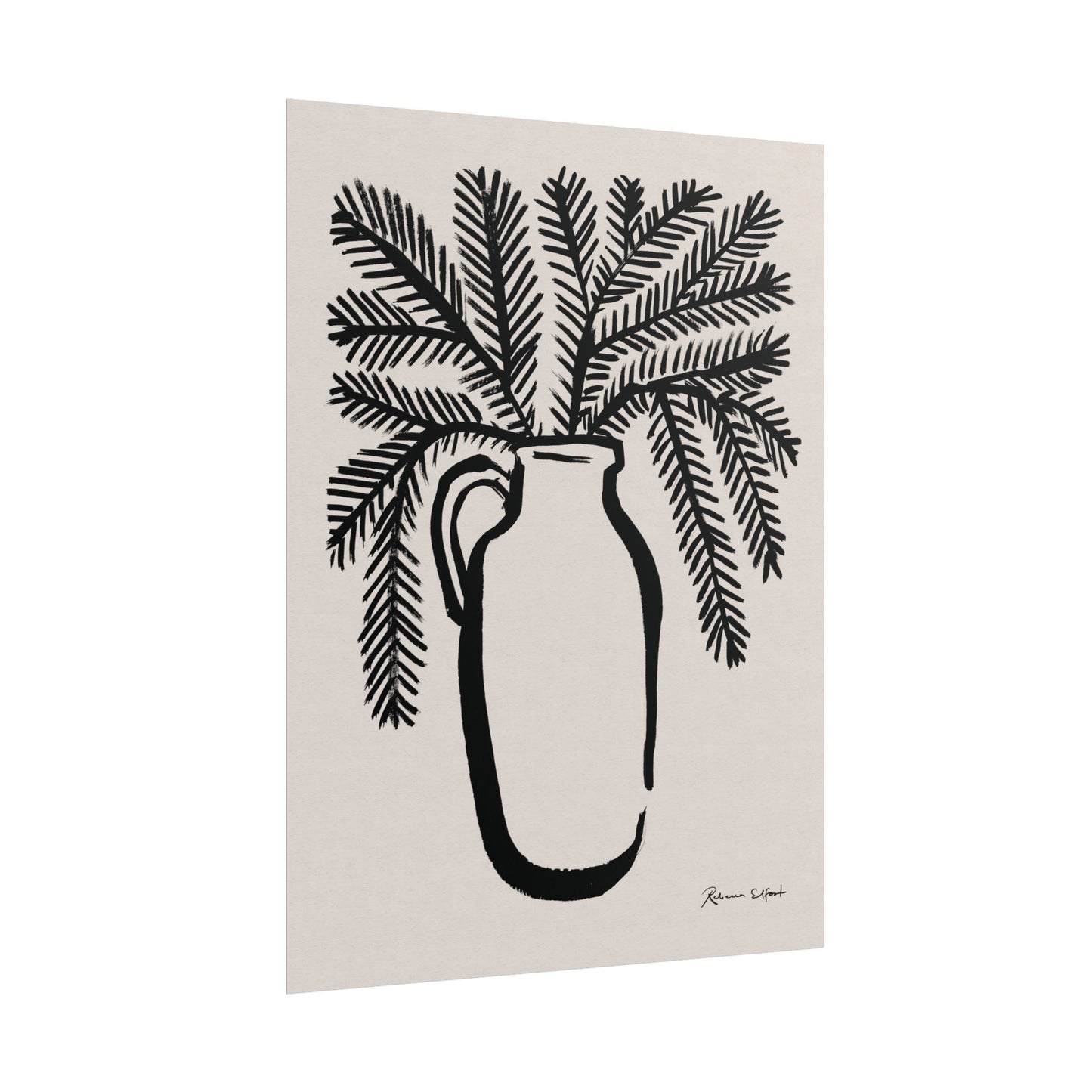 Pine Branch Vase - Art Print