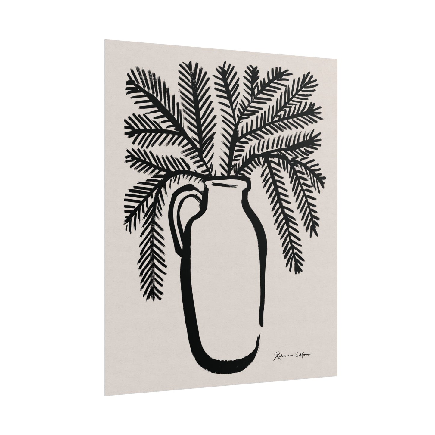 Pine Branch Vase - Art Print