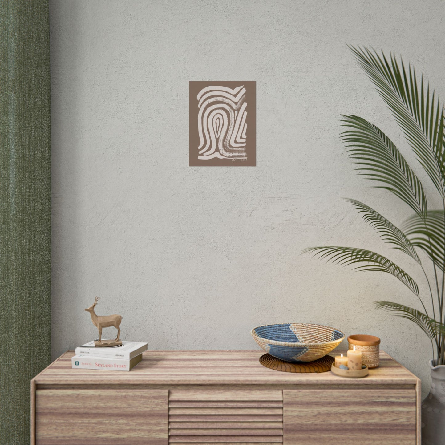 Abstract Ink Fingerprint 2 Terracotta - Art Print