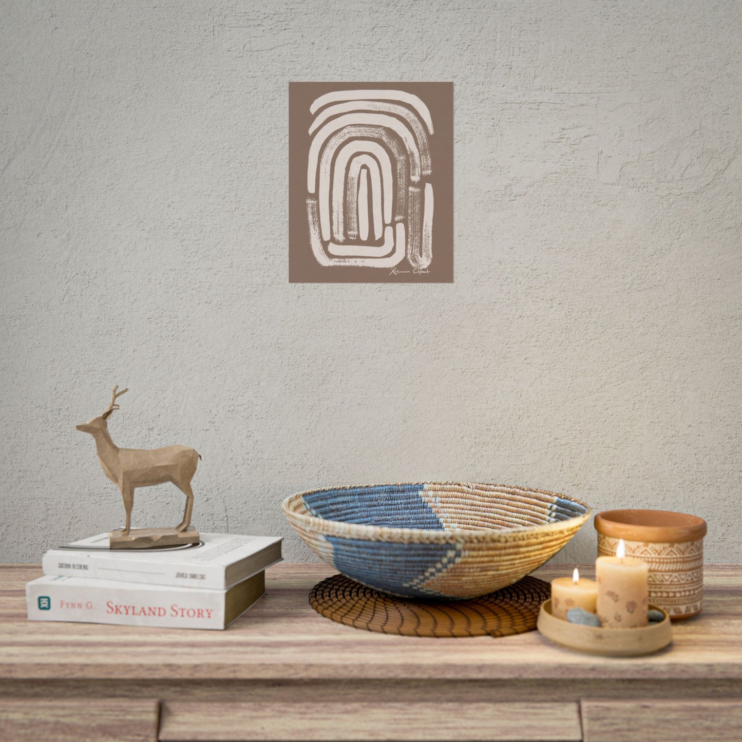 Abstract Ink Fingerprint 1 Terracotta - Art Print