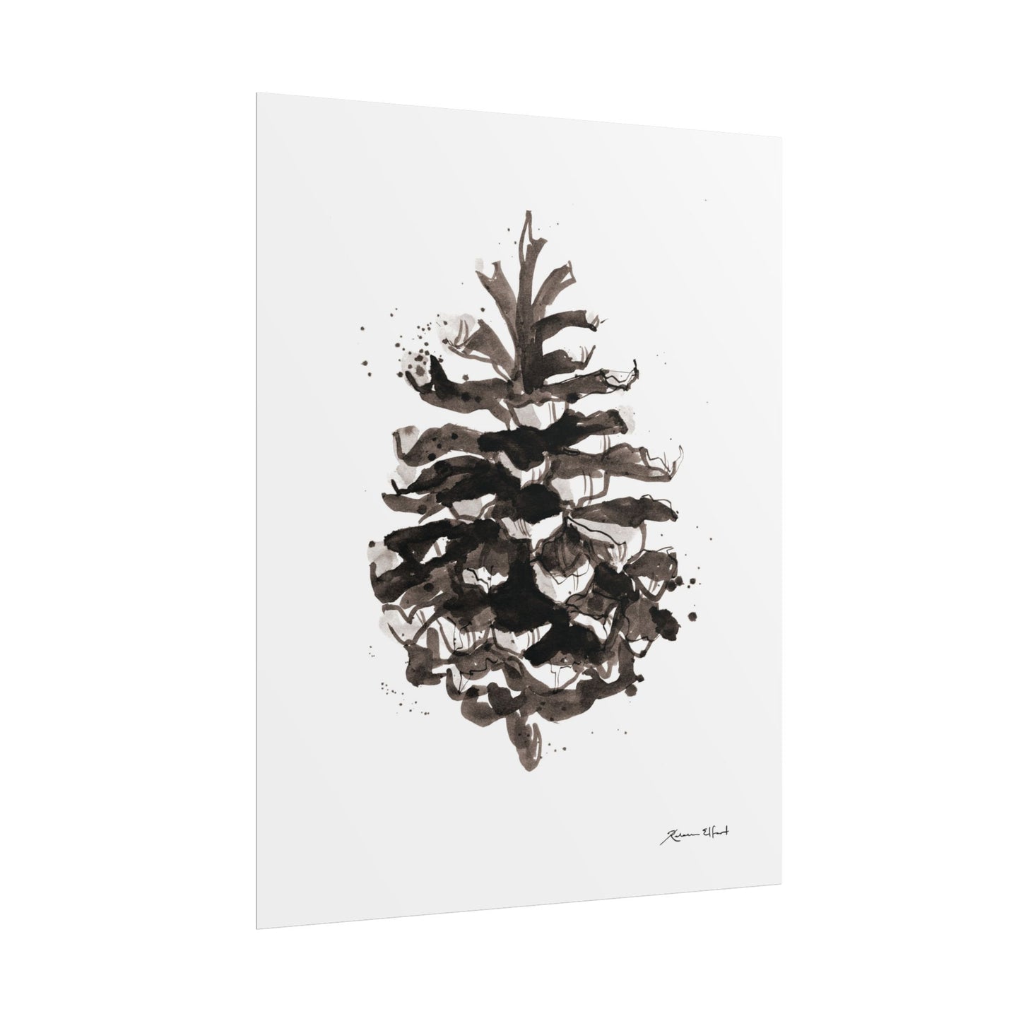 Ink Painted Pine Cone Print