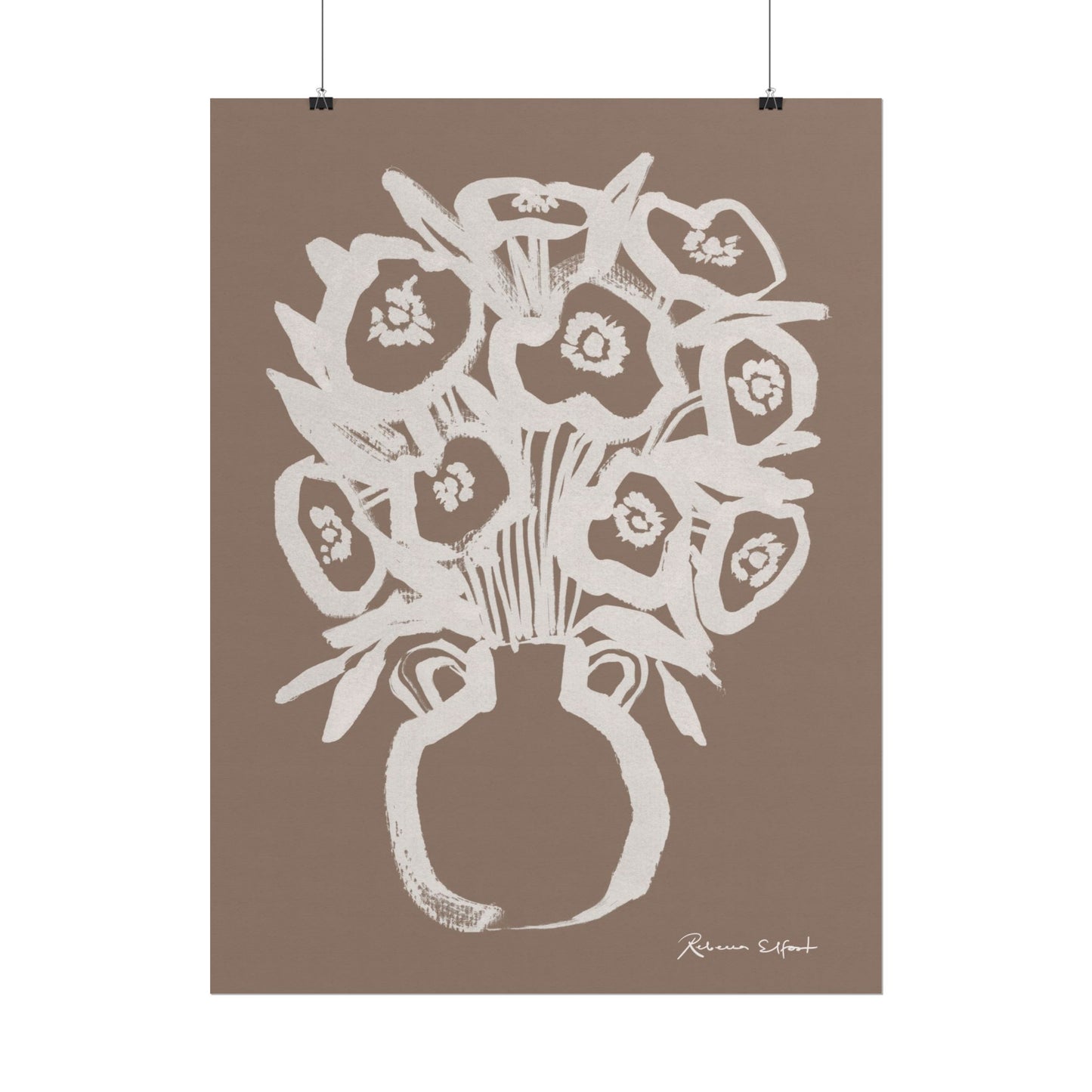 Bold Ink Bouquet Terracotta - Art Print