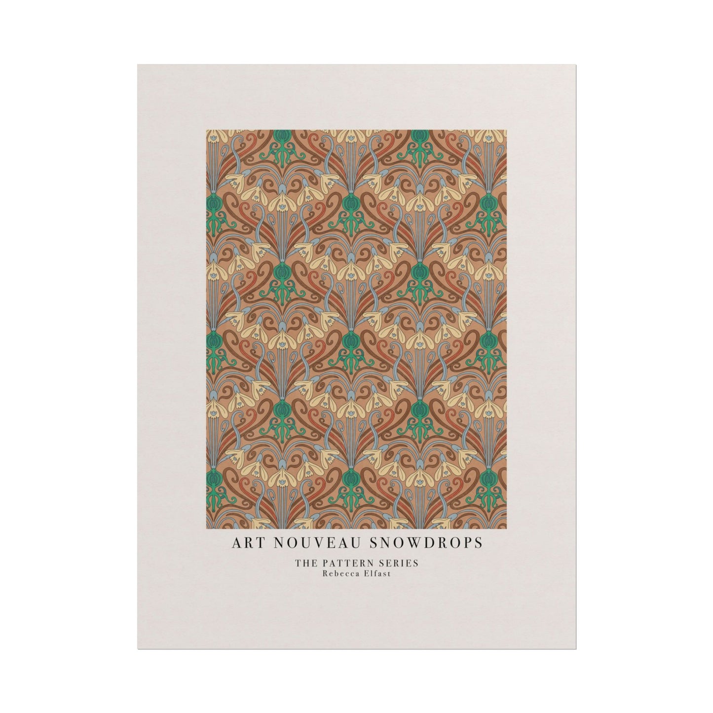 Art Nouveau Snowdrops - The Pattern Series - Art Print