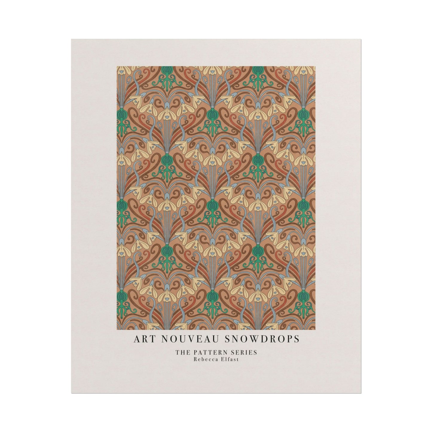 Art Nouveau Snowdrops - The Pattern Series - Art Print