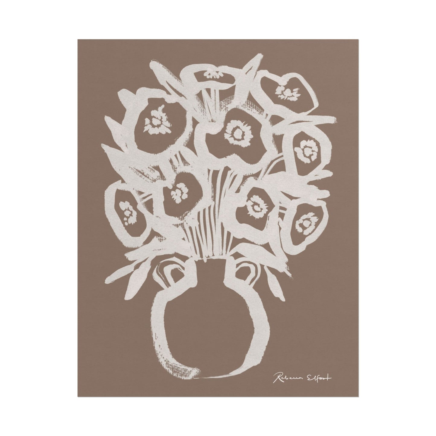 Bold Ink Bouquet Terracotta - Art Print