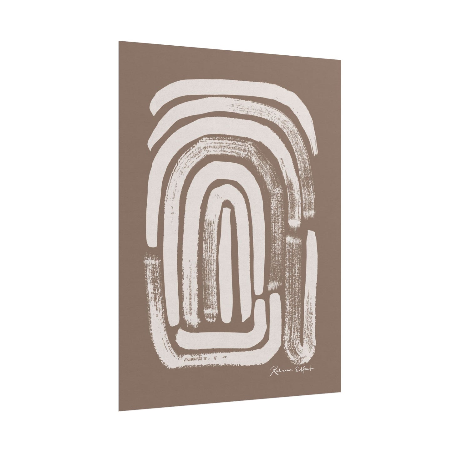 Abstract Ink Fingerprint 1 Terracotta - Art Print