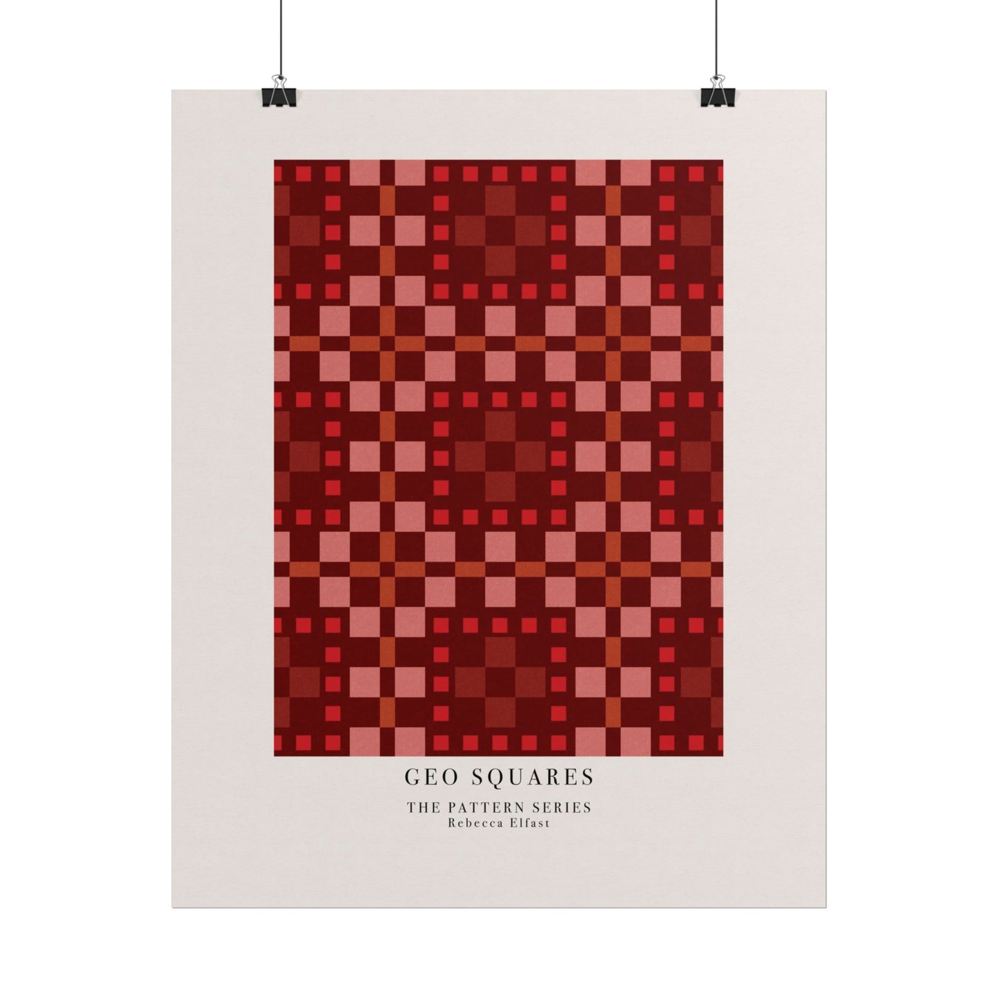 Geo Squares Red - The Pattern Series - Art Print