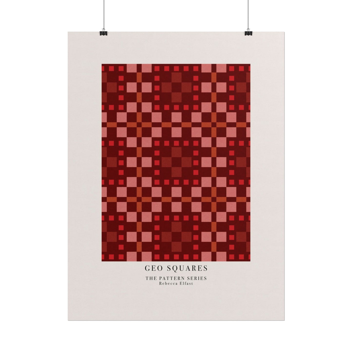 Geo Squares Red - The Pattern Series - Art Print